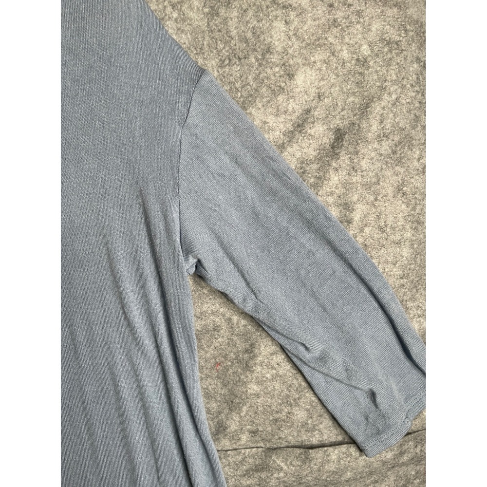 J. Jill Wearever Collection Cardigan Womens Small Blue V-Neck 3/4 Sleeve Knit - Picture 3 of 9